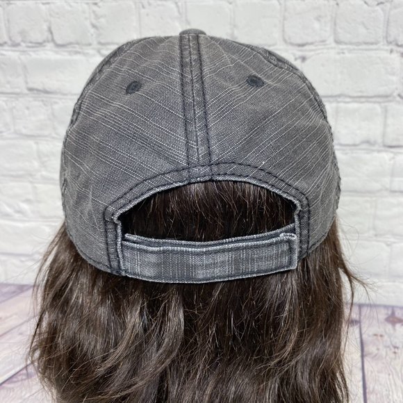 Vintage Canada Dad Hat Cap Strap Back Gray Camo Distressed Embroidered Stitched - Picture 3 of 10